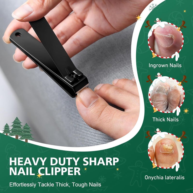 Baluca Straight Toenail Clippers for Thick Nails | Heavy Duty Toenail Clippers for Seniors & Adults | Flat Edge Nail Clipper with Protective Case | Ideal Christmas Stocking Stuffers for Men & Women - Image 3